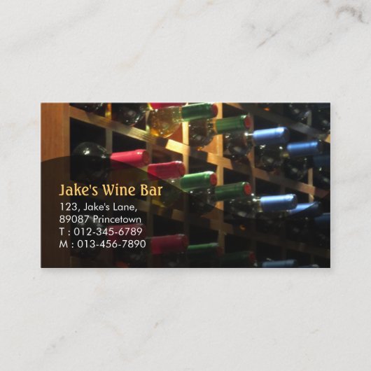 Eetbar Restaurant Wijnfles Visitekaartje (Voorkant)