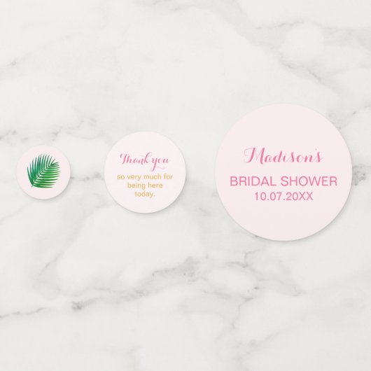 Eetbare Aloha Bruidsdouche Tafel Confetti (Achterkanten)