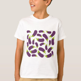 Eetbare Aubergine Paarse Groente Patroon Ontwerp T-shirt