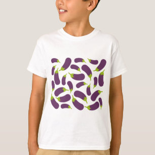 Eetbare Aubergine Paarse Groente Patroon Ontwerp T-shirt