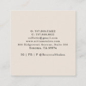 Eetbare bloemencake bakker banketbakker bakkerij vierkante visitekaartje (Achterkant)