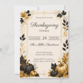 Eetbare elegante herfst Thanksgiving-diner Kaart (Voorkant)