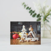 Eetbare kerstkeukens briefkaart (Staand voorkant)