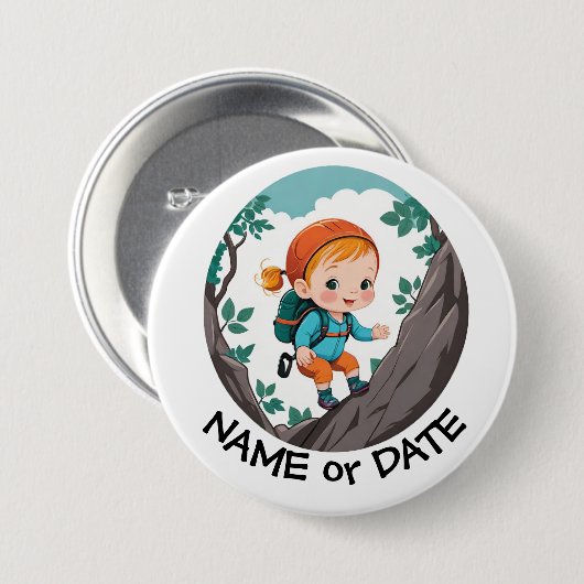 Eetbare kikkerronde ronde button 7,6 cm (Voorkant /achterkant)