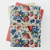 Eetbare Kleur Gift Aardbei Blueberry Bessen Inpakpapier Vel (In situ)