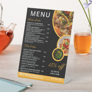 Eetbare Menukaart Tafelkaart Reclamebord Met Voetstuk
