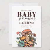 Eetbare Paddenstoel Baby Shower, Boho Baby Shower Kaart (Voorkant)