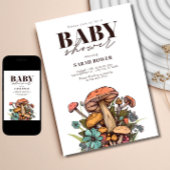 Eetbare Paddenstoel Baby Shower, Boho Baby Shower Kaart