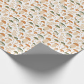 Eetbare paddenstoelen Linocut Patroon Cadeaupapier (Hoek)