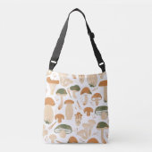 Eetbare paddenstoelen Linocut Patroon Crossbody Tas (Voorkant)