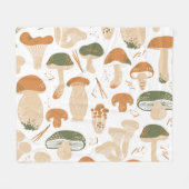 Eetbare paddenstoelen Linocut  Patroon Fleece Deken (Voorkant (Horizontaal))