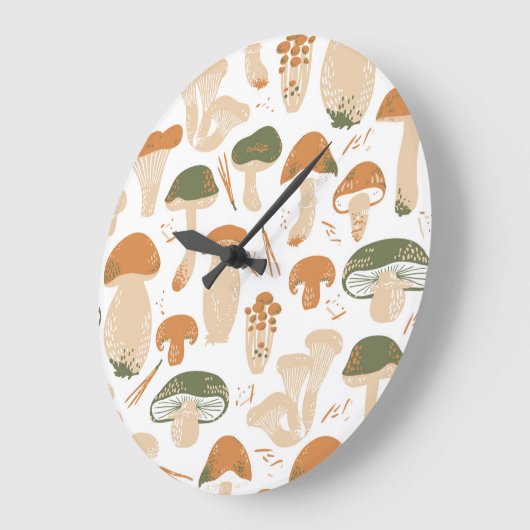 Eetbare paddenstoelen Linocut Patroon Grote Klok (Hoek)