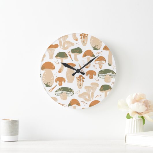 Eetbare paddenstoelen Linocut Patroon Grote Klok (Huis)