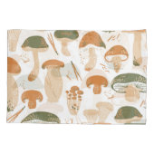 Eetbare paddenstoelen Linocut  Patroon Kussensloop (Achterkant)