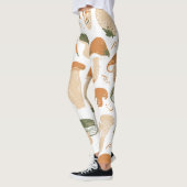 Eetbare paddenstoelen Linocut Patroon Leggings (Links)