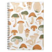 Eetbare paddenstoelen Linocut Patroon Notitieboek (Voorkant)
