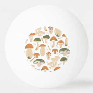 Eetbare paddenstoelen Linocut  Patroon Pingpongbal