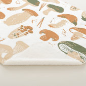 Eetbare paddenstoelen Linocut Patroon Sherpa Deken (3/4)