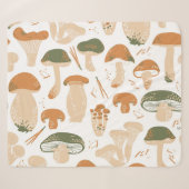 Eetbare paddenstoelen Linocut Patroon Sherpa Deken (Voorkant (horizontaal))