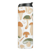 Eetbare paddenstoelen Linocut Patroon Thermosbeker (Gedraaid links)