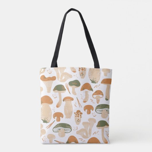 Eetbare paddenstoelen Linocut Patroon Tote Bag (Achterkant)