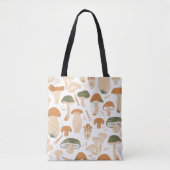 Eetbare paddenstoelen naadloos. Linocut oude bril Tote Bag (Voorkant)