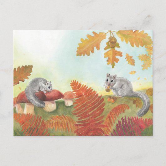 Eetbare puinhoop (Glis glis) in de Natuur Briefkaart (Voorkant)