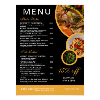Eetbare Restaurant Menu Poster