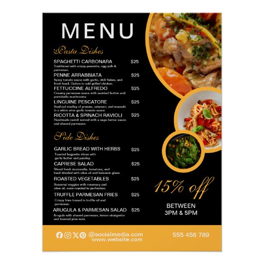 Eetbare Restaurant Menu Poster (Voorkant)