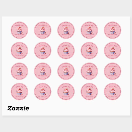 Eetbare Roze Cupcake Sticker – Aangepaste Bakkerij (Vel)