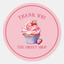 Eetbare Roze Cupcake Sticker – Aangepaste Bakkerij