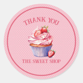 Eetbare Roze Cupcake Sticker – Aangepaste Bakkerij