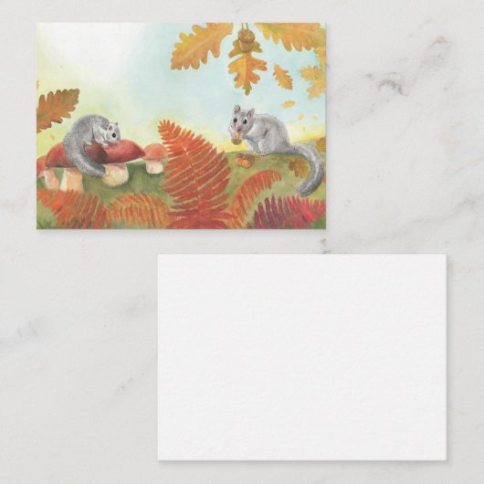 Eetbare slaapstand (Glis glis) en Natuur in het na Informatiekaartje (Voorkant / Achterkant)