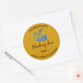 Eetbare zelfgemaakte bosbessenjam ronde sticker (Envelop)