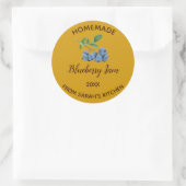 Eetbare zelfgemaakte bosbessenjam ronde sticker (Tas)