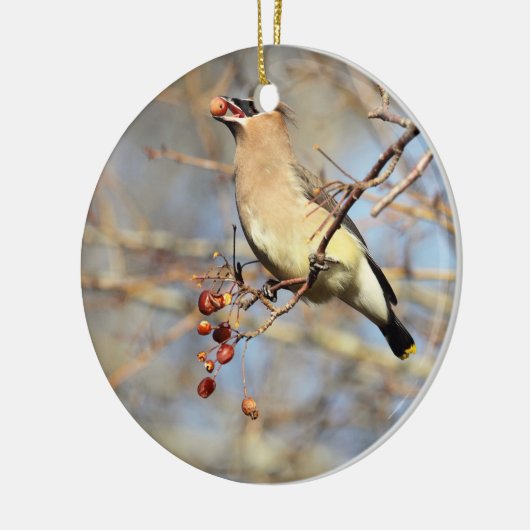 Eetbessen met cedar-was keramisch ornament (Links)