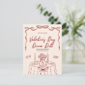 Eetdate op Valentijnsdag Feestdagenkaart (Staand voorkant)