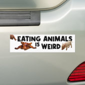Eetdieren zijn vreemd, Vegan Activism Bumpersticker (Op auto)