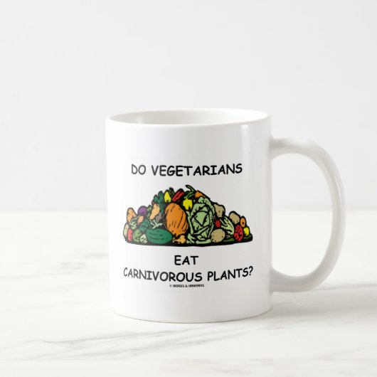 Eeten Vegetariërs carnivoren Planten? (Humor) Koffiemok (Rechts)
