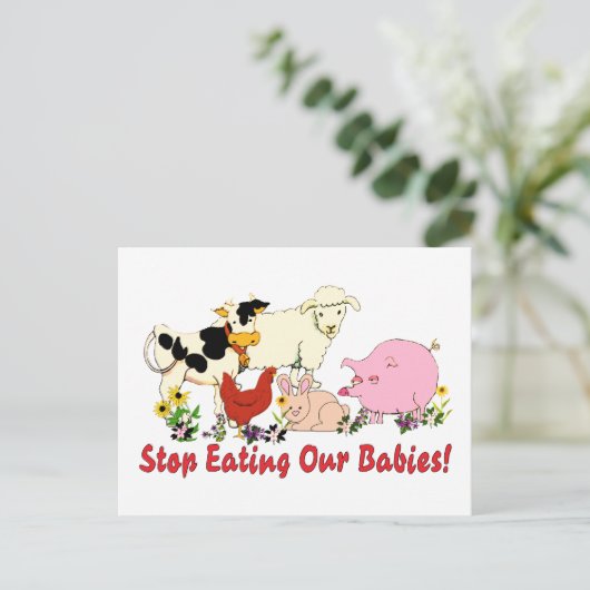 Eetende baby's briefkaart (Staand voorkant)