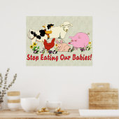 Eetende baby's poster (Keuken)