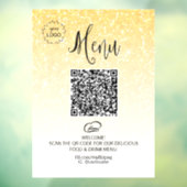 *~* Eetgelegenheid QR + LOGO Menu Glitter Raamsticker (Vel 3)