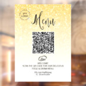 *~* Eetgelegenheid QR + LOGO Menu Glitter Raamsticker (Vel 2)