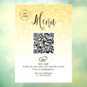 *~* Eetgelegenheid QR + LOGO Menu Glitters Raamsticker (Vel 3)