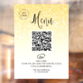 *~* Eetgelegenheid QR + LOGO Menu Glitters Raamsticker (Vel 2)