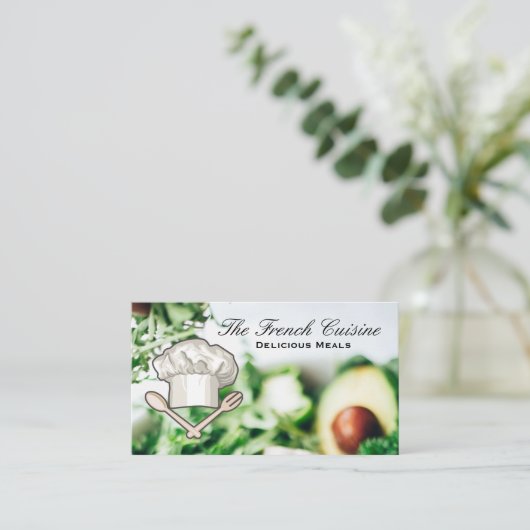 Eetgelegenheid Salade | Chef Hoed Logo Visitekaartje (Staand voorkant)