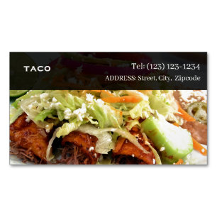 eetgelegenheid voor taco's bewerkbare bedrijfspas magnetisch visitekaartje