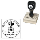 Eetgerei boog culinair uit de keuken van rubberstempel (Gestempeld)