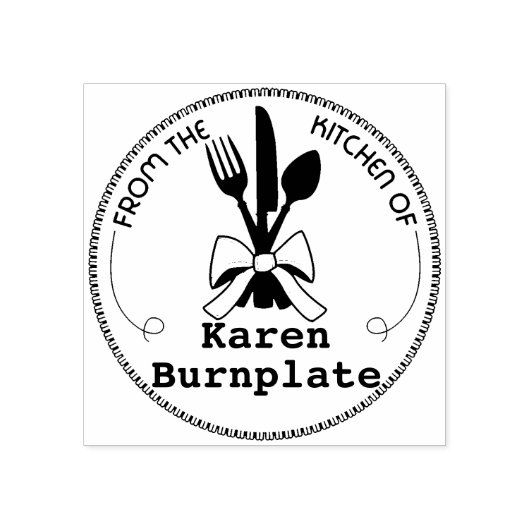 Eetgerei boog culinair uit de keuken van rubberstempel (Afrduk)