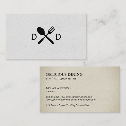 Eetgerei Visitekaartje (Voorkant / Achterkant)